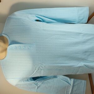 Blair Women's Large L light Blue Pullover Geometric Shirt